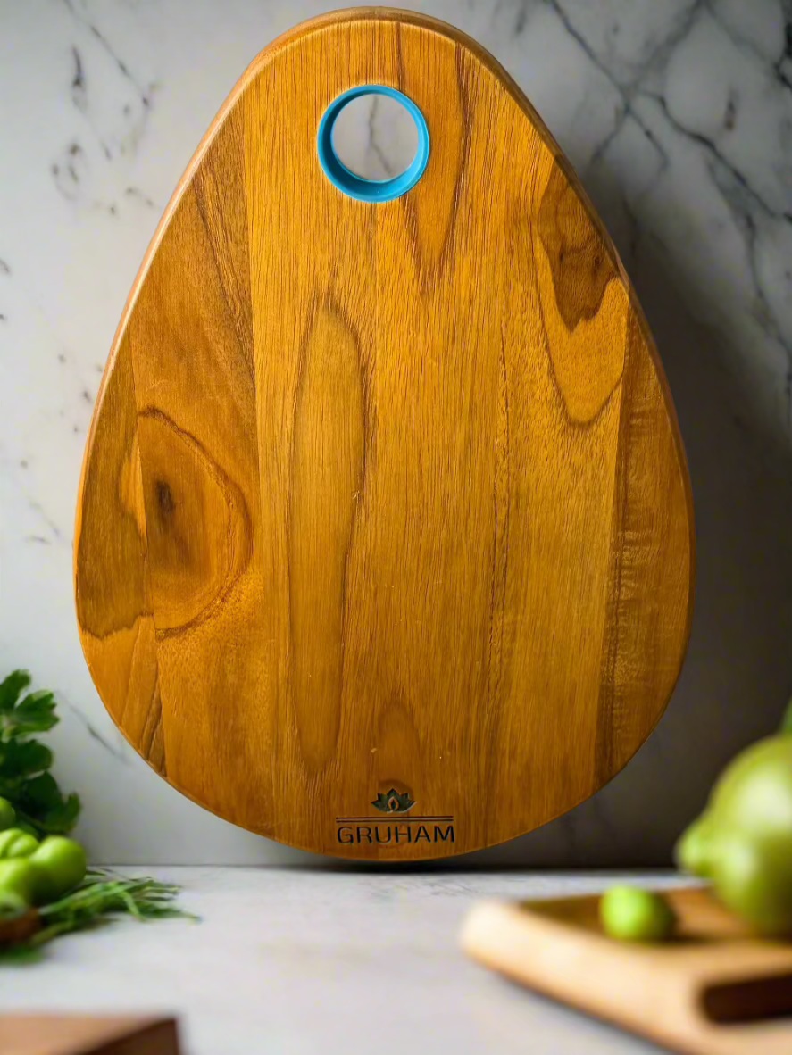Oval Teakwood Cutting & Serving Board / Platter - gruham