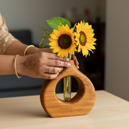 Big Roundshape Wooden Planter