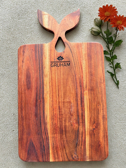 Leaf Grace Handle Wooden Cutting Board - gruham