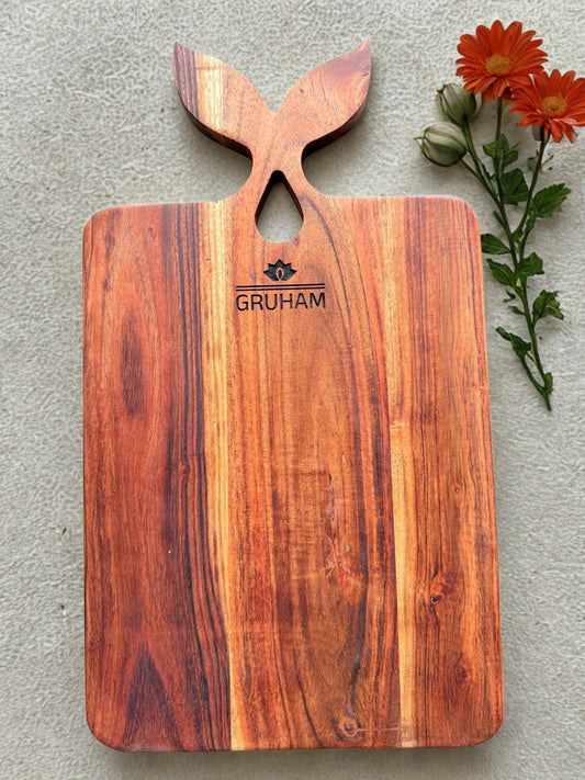 Leaf Grace Handle Wooden Cutting Board - gruham