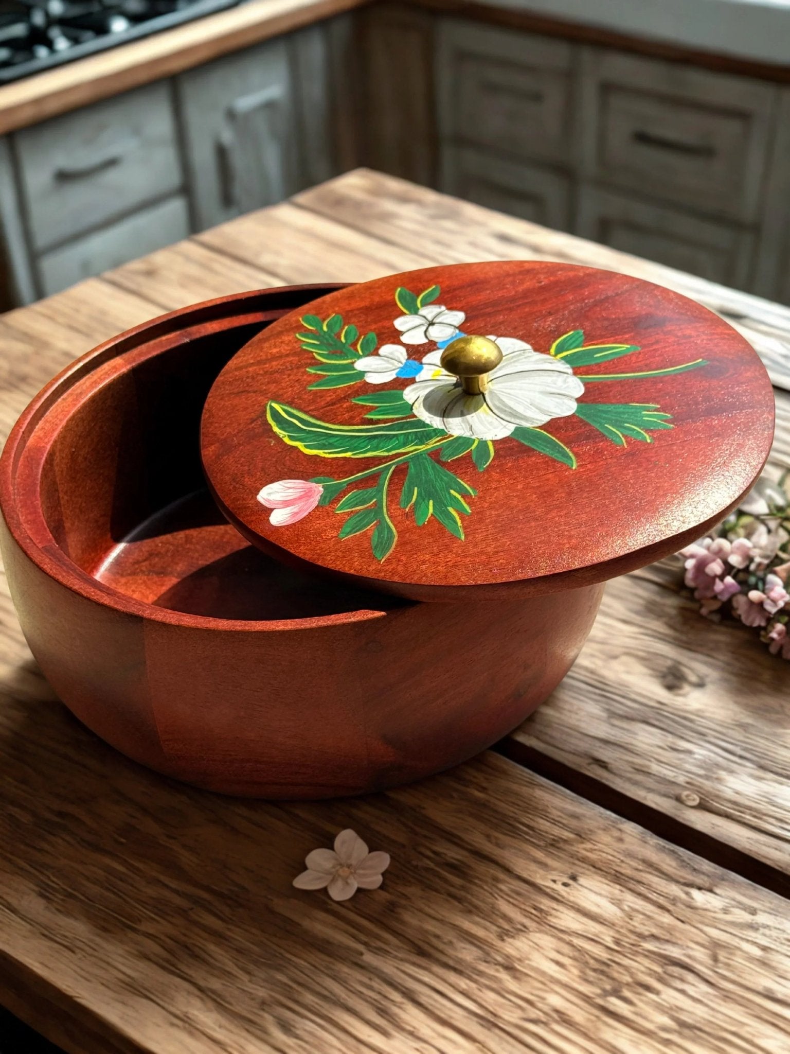 Phool Roti Box :Acacia Wood - gruham