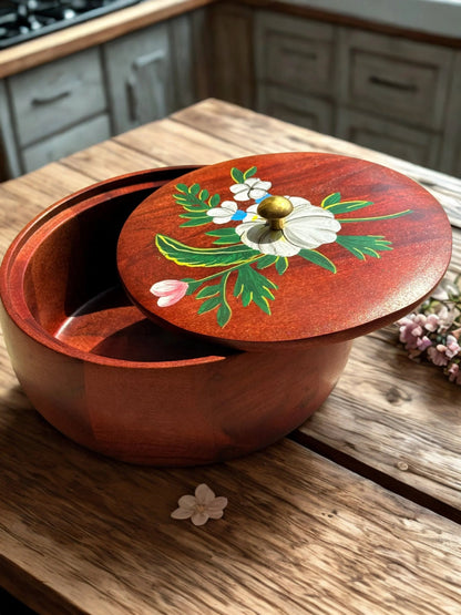 Phool Roti Box :Acacia Wood - gruham