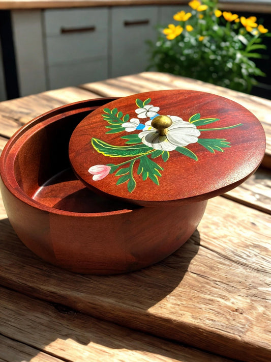 Phool Roti Box :Acacia Wood - gruham