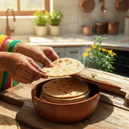 Phool Roti Box :Acacia Wood