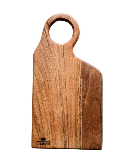 Rectangular Acacia Wood Cutting Board with Round Handle