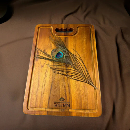 Rectangular Teakwood Cutting Board with Juice Groove - gruham