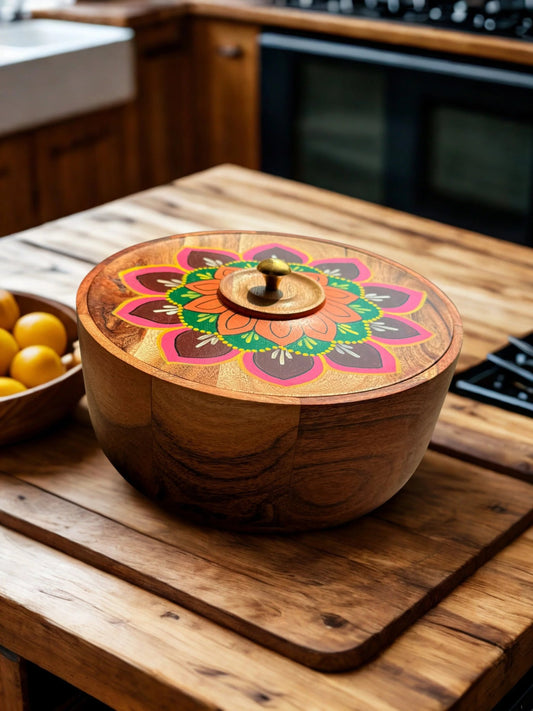 Saanjh Roti Box | Acacia Wood - gruham