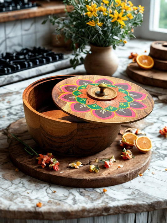 Saanjh Roti Box | Acacia Wood - gruham