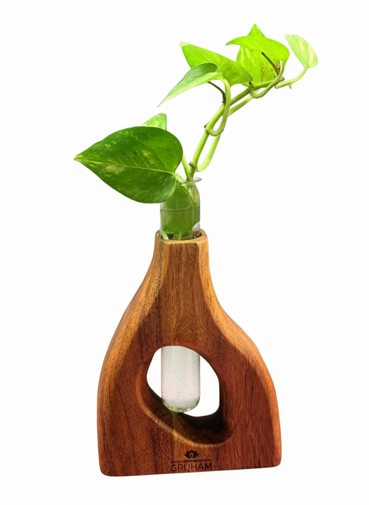Small D-Shaped Wooden Planter